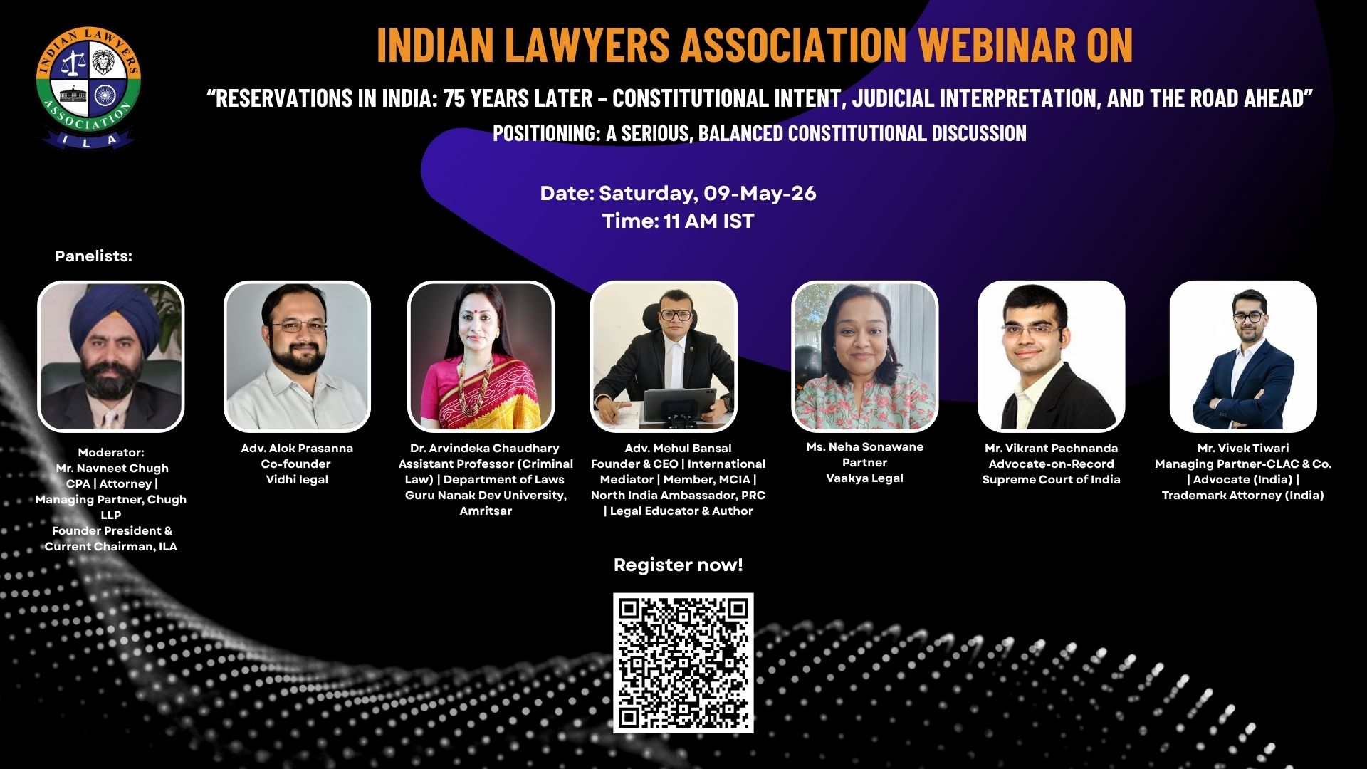 ILA Webinar on - Reservations in India: 75 Years Later Constitutional Intent, Judicial Interpretation, and the Road Ahead